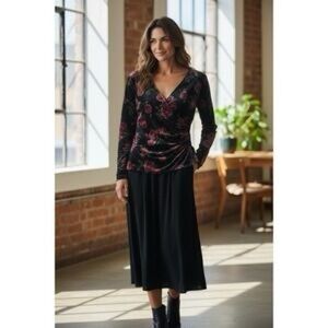 Coldwater Creek Floral Velvet Dress